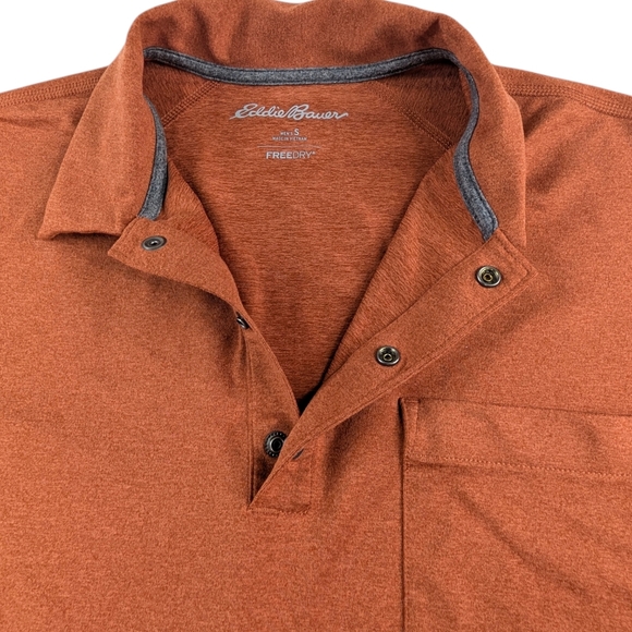 Eddie Bauer Adventurer Polo Shirt Men's Small Orange Short Sleeve Buttons Collar - Picture 5 of 9